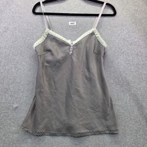 Gilligan & O'Malley Sleepwear Camisole Top Black White Polka Dot Mint Trim Small